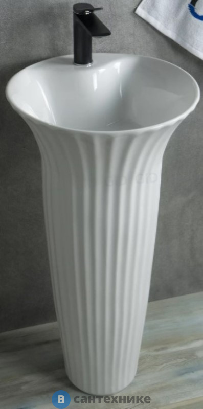 Раковина напольная GID-ceramic Nb132 белый (410х410х840)