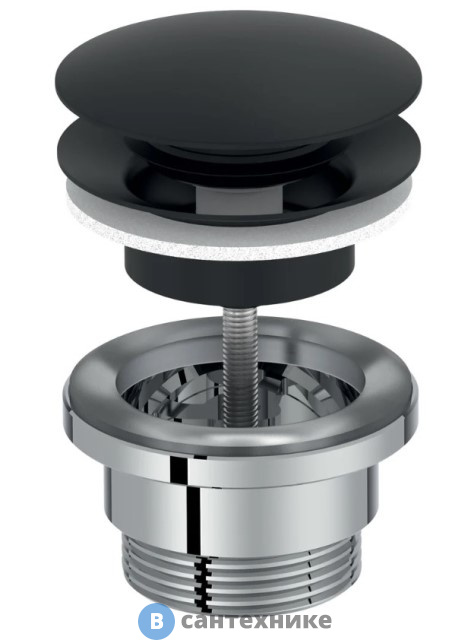 Донный клапан Jacob Delafon E30536-BL с системой "клик-клак", чёрный