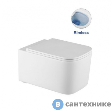 картинка Унитаз подвесной Vincea Ultra VT1-32 безободковый, белый, ультратонкое soft-close сиденье