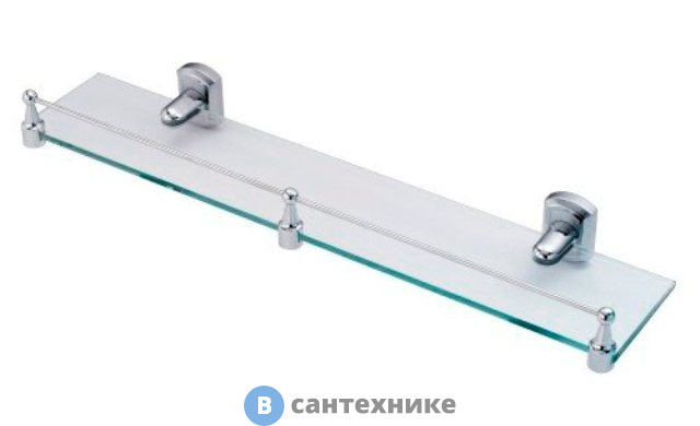 Полка WasserKRAFT Oder K-3044 стеклянная с бортиком металл, хромоникелевое покрытие, закаленное стекло