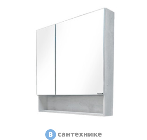 Зеркало-шкаф Comforty Никосия-80 дуб белый