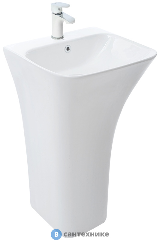 Раковина WELTWASSER LEERBACH 4543 GL-WT (ROTBACH 007 GL-WT) напольная белая глянец 450х435х835