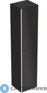 картинка Шкафчик Geberit Acanto 500.619.16.1 380x1730x360 мм, фронтальная часть: чёрное стекло, корпус: черный