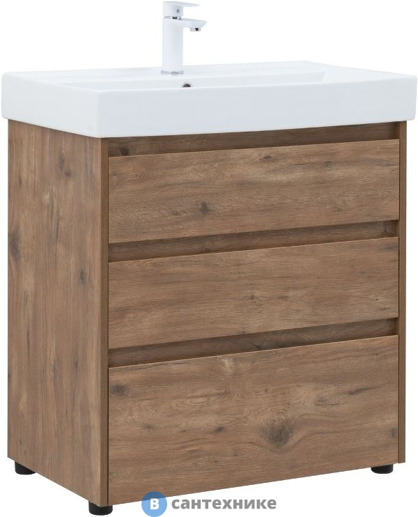 Тумба под раковину Aquanet Nova Lite 75 3 ящ. дуб рустикальный (302474)