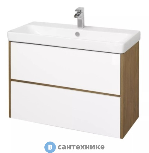 Тумба под раковину Акватон Сканди 90 Белый/Дуб Рустикальный (1A251901SDZ90)