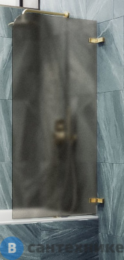 картинка Шторка для ванны поворотная на петлях MaybahGlass 1400*705 Стекло 6 мм Бронза матовая (MGV-652-3)