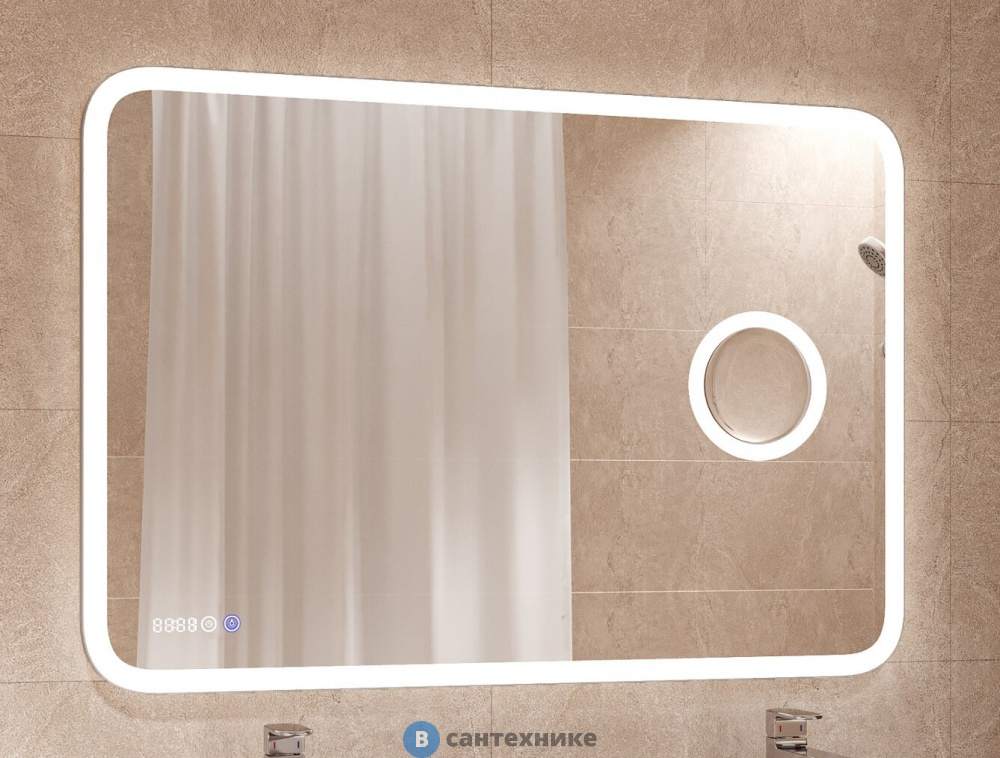 Зеркало Континент Ajour D 800 теплая подсветка, бесконтактный сенсор (ЗЛП2333)