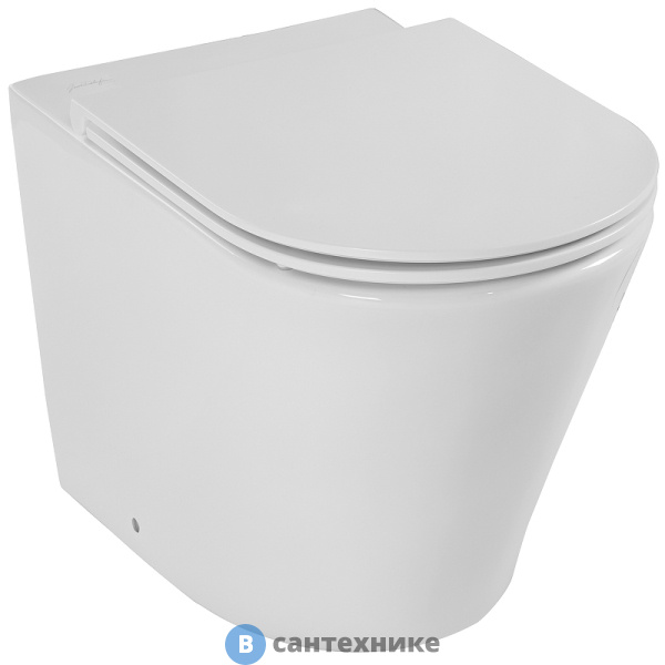 Унитаз приставной Jacob Delafon EDAA102-00 Rodin+ со стандартным ободом, без сиденья