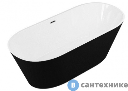 картинка Ванна акрил Grossman GR-1503MB Forta (170x75x58) отдельностоящая