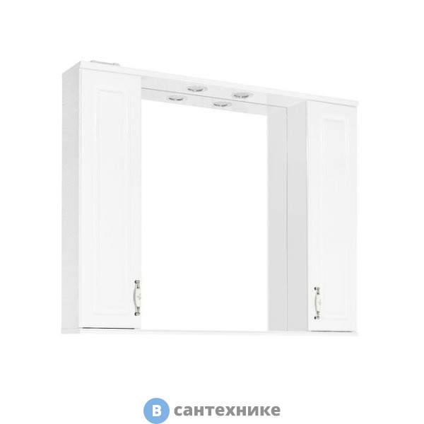 Зеркальный шкаф Style line Олеандр-2 1000/С, белый (4650134470789)