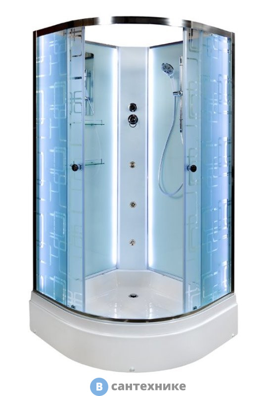 Душевая кабина Deto ЕМ2710 N LED с гм. (100х100х208 см)