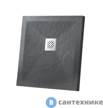 картинка Душевой поддон Vincea VST-4SR9090A, 900*900*25, антрацит из искусственного камня, без сифона