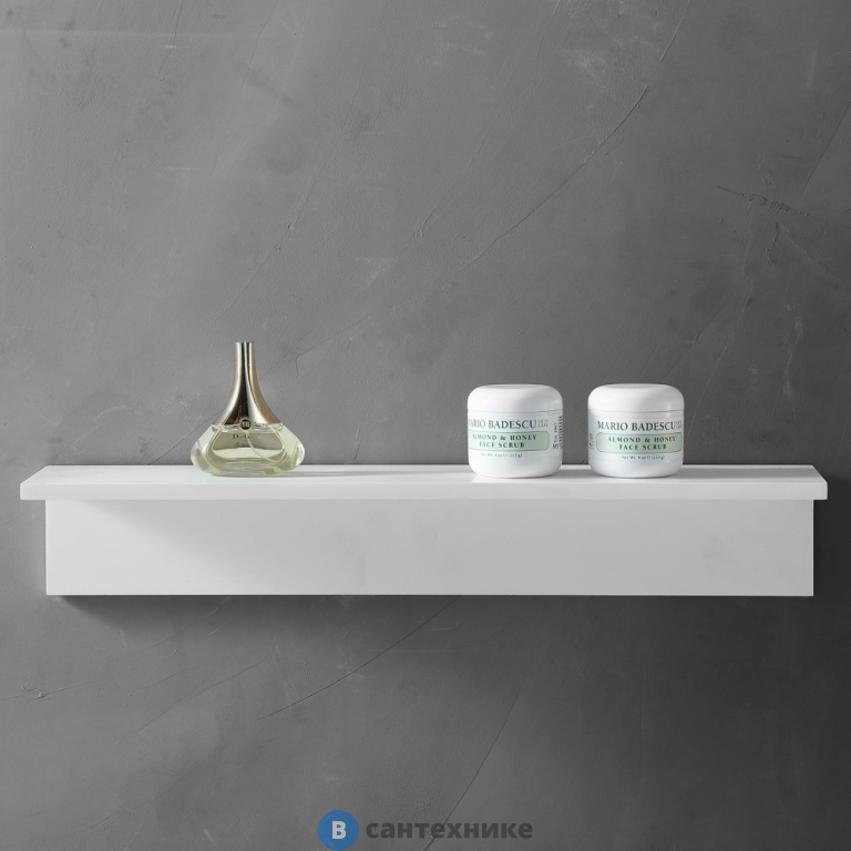 Полочка ABBER Stein AS1654 для ванной комнаты, белая матовая