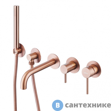 картинка Смеситель ABBER Wasser Kreis AF8130MRG для ванны скрытого монтажа, розовое золото матовое