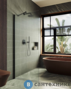 картинка Душевая перегородка в профиле MaybahGlass 1950*890 стекло 8 мм сатинбронза (MGD-690-6ш)