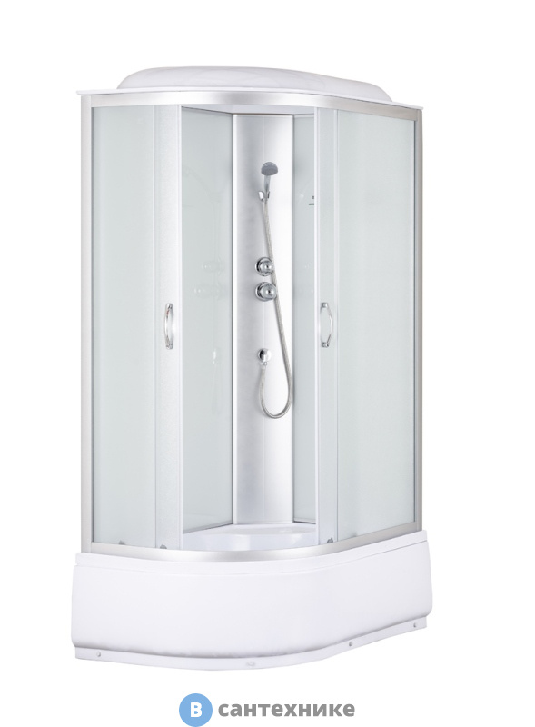 Душевая кабина Taliente TA-12080MR, мат. стекло, белые зад. стенки, 120*80*215 см правая, глубокий поддон