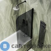 Шторка для ванны поворотная на монопетле MaybahGlass 1400*800 Стекло 6 мм Графит (MGV-623-6)