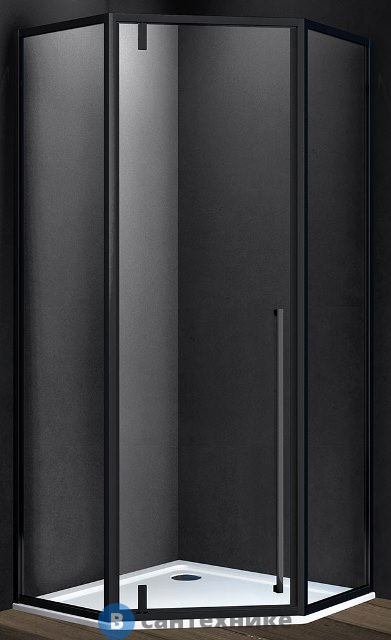 Душевой уголок Vincea Penta VSP-3P100CLB, 1000*1000, чёрный, стекло прозрачное, без поддона