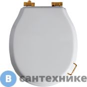 Сиденье SIMAS Lante для унитаза, с ручкой, белый/бронза (микролифт) (LA007bi/br)