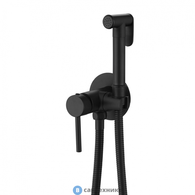 Смеситель ABBER Wasser Kreis AF8125B с гигиеническим душем, черный матовый