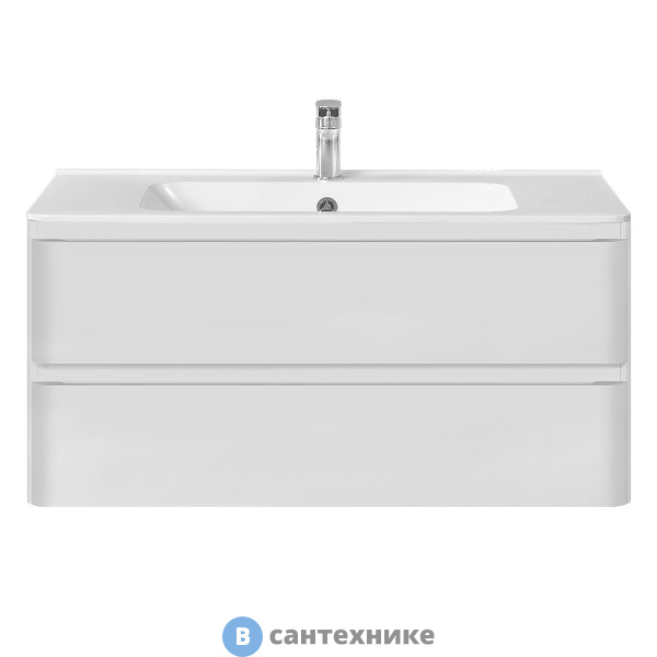 Тумба под раковину Vincea Vico 1000 подвесная, 2 выкатных ящика soft close, G.White (VMC-2V100GW)