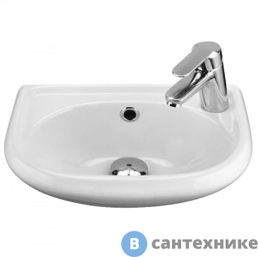 картинка Раковина Santek БРИЗ 40 1WH110445 с отверстием для смесителя справа /36х38,5/(белый)