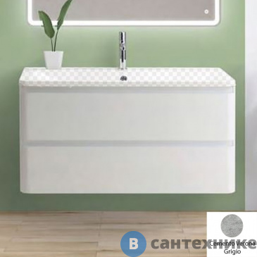 картинка Тумба под раковину BelBagno ALBANO подвесная с двумя выкатными ящиками, Cemento Verona Grigio, 1200x450x500 (ALBANO-1200-2C-SO-CVG)
