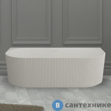 картинка Ванна ABBER Stein AS9630 из искусственного камня белая матовая