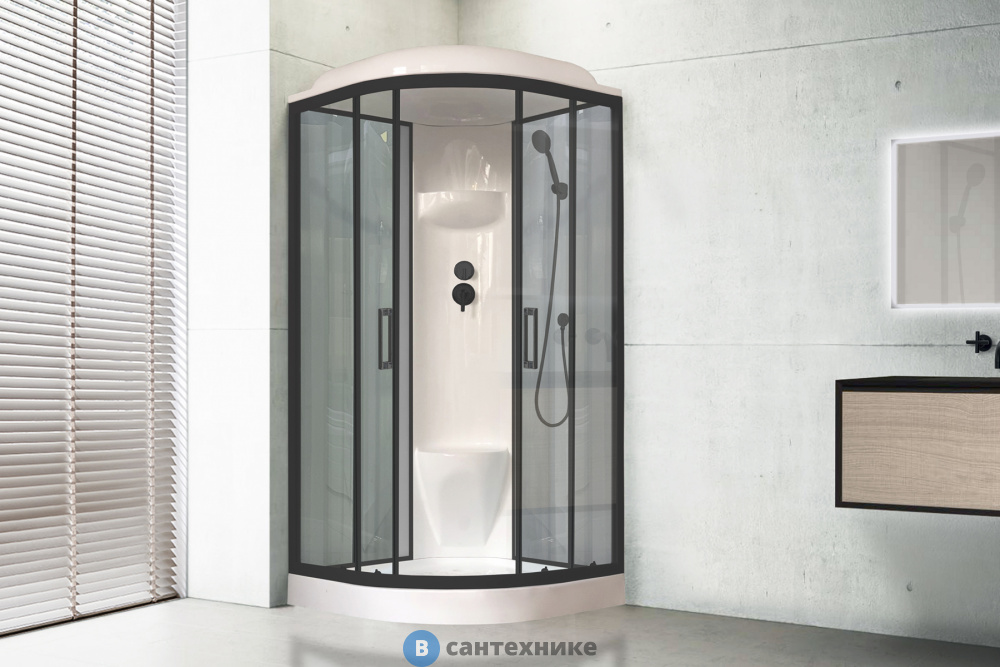 Душевая кабина Royal Bath RB 100HK6-GT-BL 1000x1000x2170 (серое/прзрачное)   