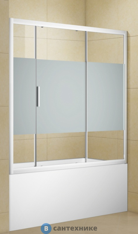 Шторка на ванну Aquanet Practic AE10-B180H150U-CP 1800 мм, хром, полоска (243614)