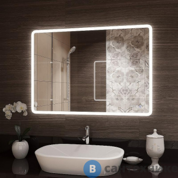 картинка Зеркало Континент Demure Led 1000х700 с часами, подогревом (ЗЛП601)