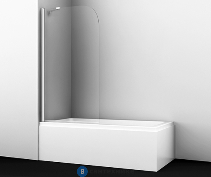 Стеклянная шторка WasserKRAFT Leine 35P01-80 Fixed на ванну