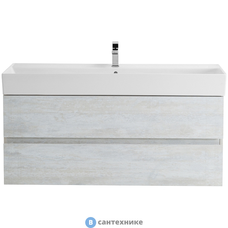 Тумба под раковину Cezares MOLVENO 46 подвесная с двумя выкатными ящиками, Legno Bianco, 1200x460x500, MOLVENO 46-120-2C-SO-LB