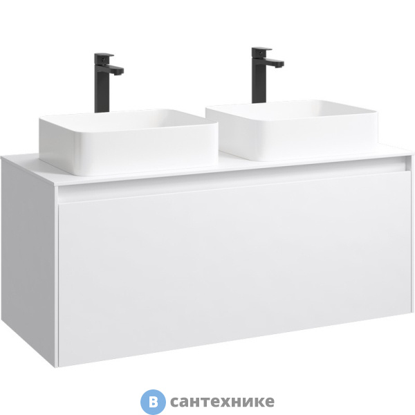 Корпус тумбы под умывальник Aqwella Mobi 120, подвесной белый, без фасада (MOB0112W)