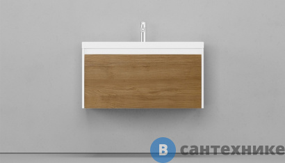 картинка Тумба с раковиной Velvex Klaufs 90.1Y.NEW подвесная (шатанэ/белый) (tpKLA.90.1Y.NEW-617.216)