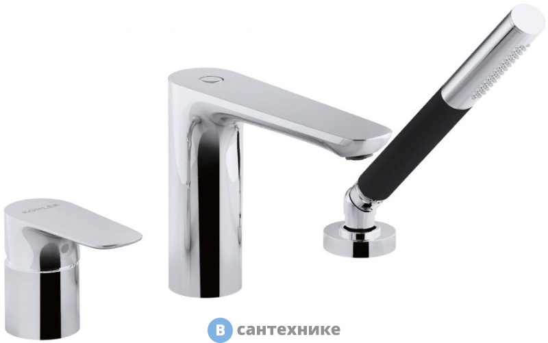 Смеситель Jacob Delafon ALEO E72292-CP для ванны/душа на 3 отверстия (хром)