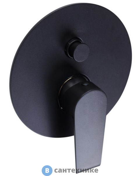 Смеситель Cezares NAUTIC-VDIM-NOP встраиваемый, однорычажный для душа с переключателем, чёрный матовый