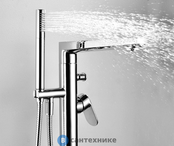 Смеситель напольный WasserKRAFT Dinkel 5821 для ванны латунь, хромоникелевое покрытие