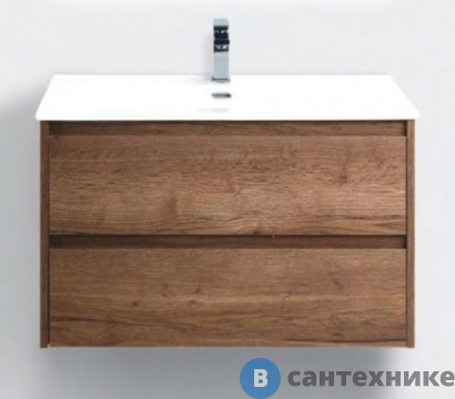 картинка Тумба под раковину BelBagno 91 см KRAFT-900-2C-SO-RNN подвесная с двумя выкатными ящиками, Rovere Nebrasca Nature