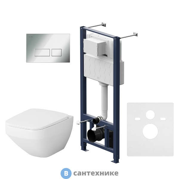 Унитаз с инсталляцией AM.PM IS47051.50A1700 с клав. Pro S глянц хром, с сид. м/лифт