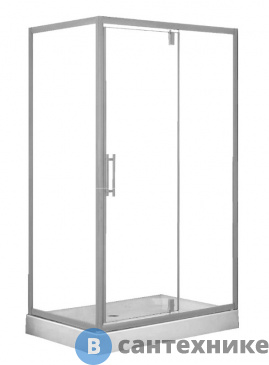 картинка Душевой уголок Loranto CS-6128C 120*80*200 R/L с низким поддоном 13 см, прозрачное стекло, профиль хром