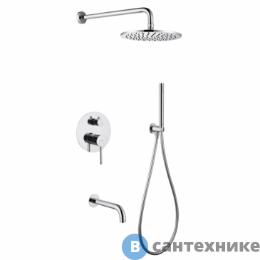 картинка Душевая система ABBER Wasser Kreis AF8117 скрытого монтажа с изливом, хром