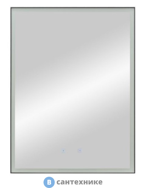 Зеркало с подсветкой Art & MAX Arezzo 600x800 тёплый/холодный свет AM-Are-600-800-DS-FC-H-Nero