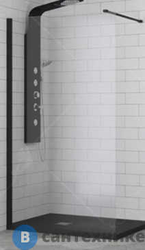 картинка Перегородка для душа RGW WA-002B чёрный/прозрачное/6 мм 80*195 (35100208-14)