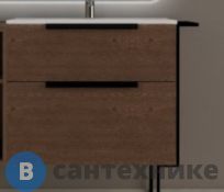 Тумба под раковину Cezares URBAN 55158 с двумя выдвижными ящиками, Frassino scuro, 74x46x62