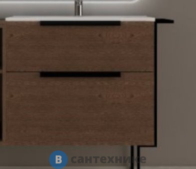 Тумба под раковину Cezares URBAN 55158 с двумя выдвижными ящиками, Frassino scuro, 74x46x62