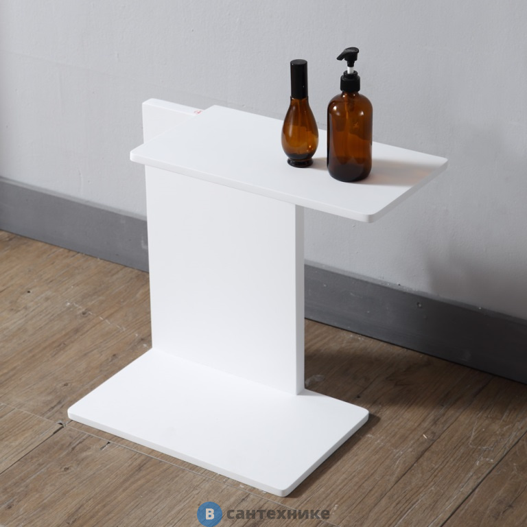 Столик ABBER Stein AS1636 для ванной комнаты, белый матовый