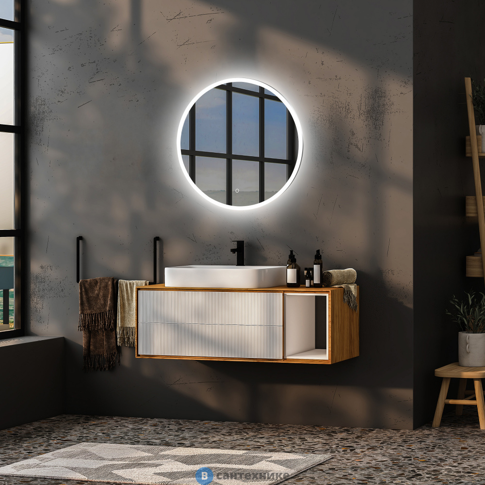 Зеркало ABBER Mond AG6202S-0.65 с подсветкой, сенсорный выключатель, диммер