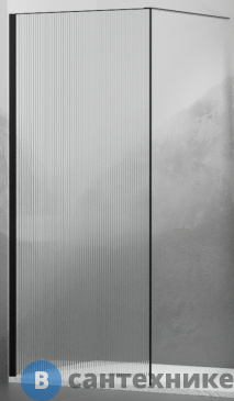 картинка Перегородка для душа RGW WA-08B чёрный/Ribbed/8 мм 120*195 (06100812-154)