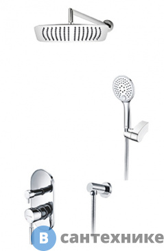 картинка Встраиваемый комплект WasserKRAFT A16169 для душа с верхней душевой насадкой и лейкой